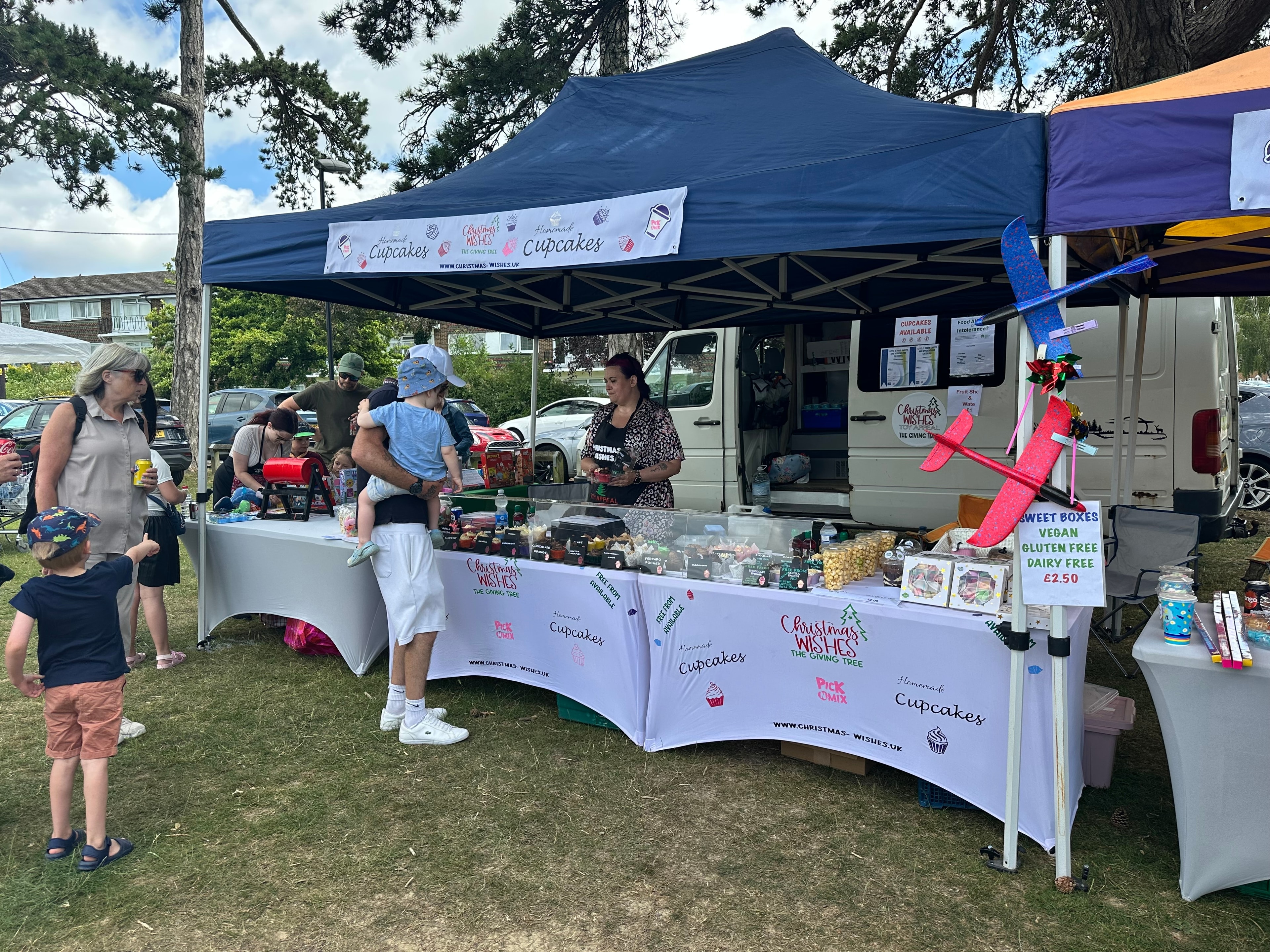 Christmas Wishes cupcake stall at a community event