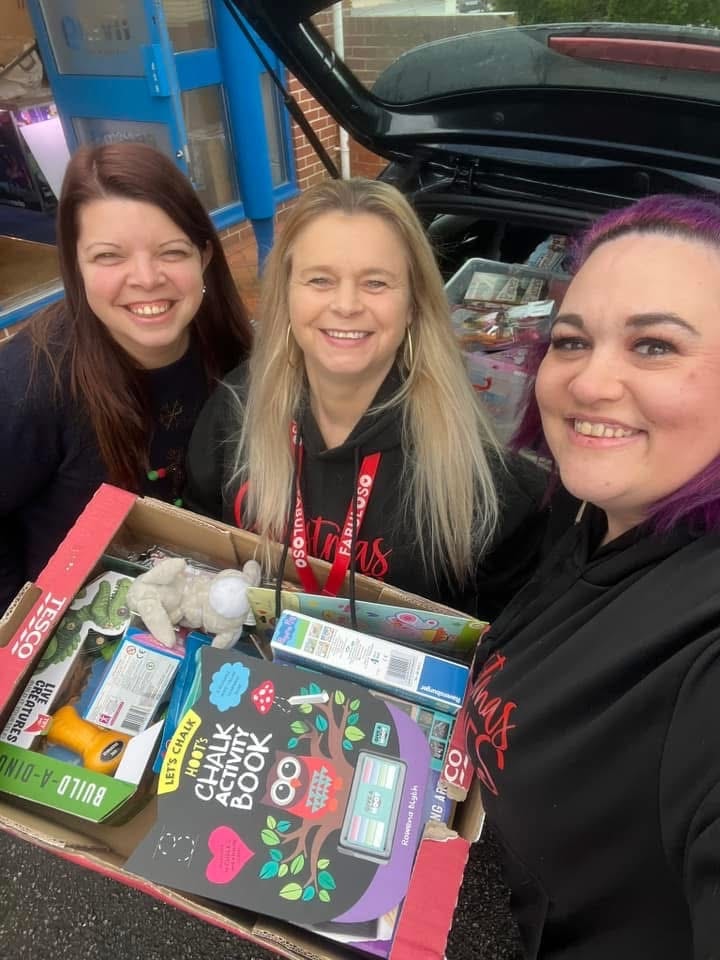 Christmas Wishes volunteers at a car boot sale